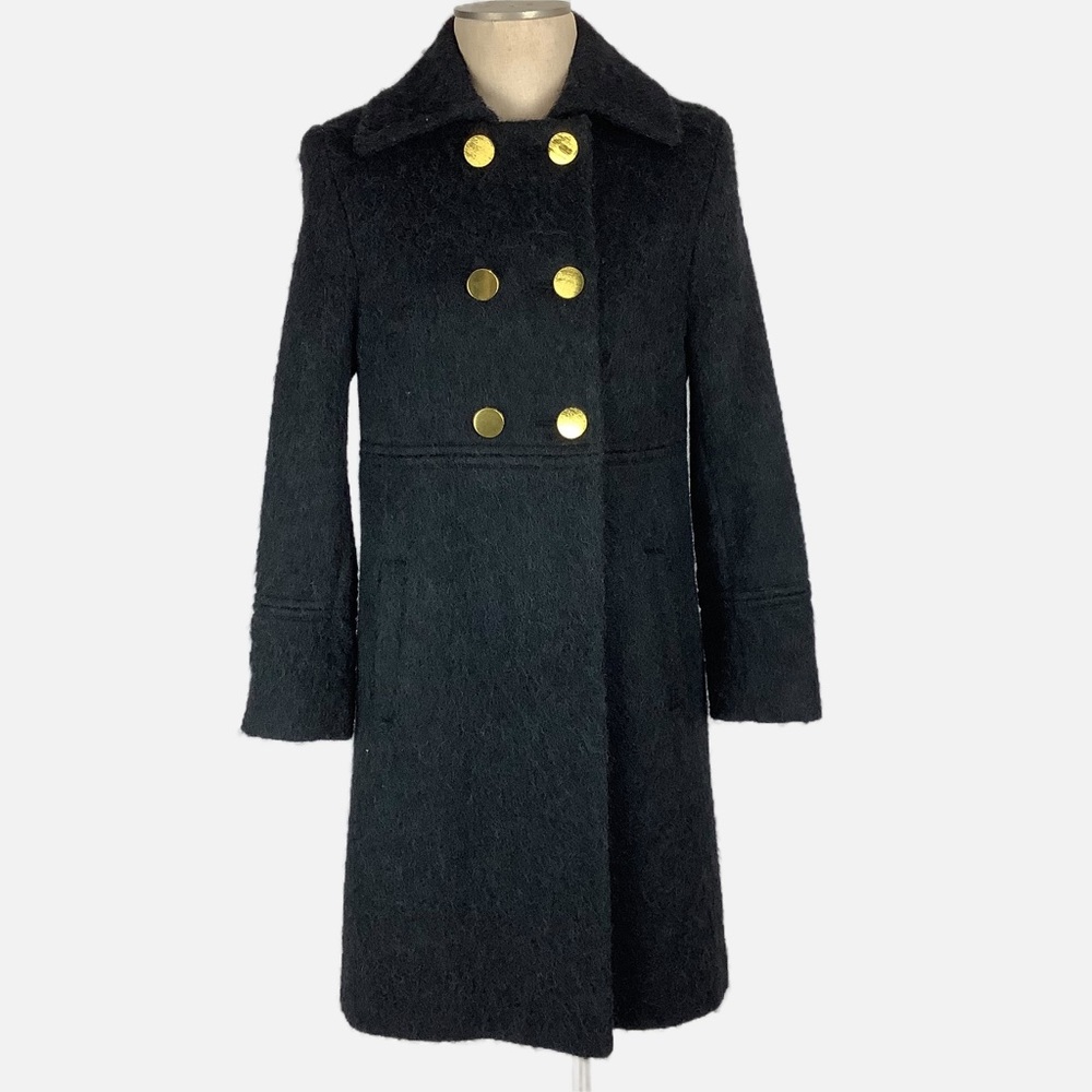 L.L. Collezioni Italia Double Breasted Mohair Wool Alpaca Pea Coat
